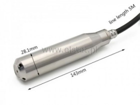 Hydrostatyczna sonda poziomu; 4-20mA; 2m; kabel 3m