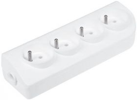 Gniazdo przedĹuĹźacza x 4 z uziemieniem biaĹe GN-40