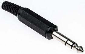 Złącze Jack 6,35 mm Męski Stereo Montaż na kablu 34 V AC/DC 2A