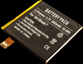 30587 Tablet battery for Dell Streak, Li-Po, 2800 mAh