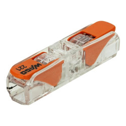 Szybkozłączka przelotowa 2x 0,2-4,0mm2 uniwersalna (na drut / na linkę) 450V/32A ORYGINALNA woreczek 10szt. 221-2411