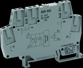 859-902 Optocoupler module, E: 5 V DC, A: 24 … 260 V AC, 0.5 A, gr