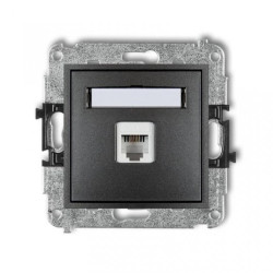 MINI Gniazdo telefoniczne pojedyncze 1xRJ11 4-stykowy beznarzędziowe grafitowy 11MGT-1