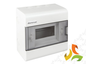 Rozdzielnica natynkowa 6 modułowa 1x6M drzwi transparentne IP40 SRn-6 (N+PE) 1.1 ELEKTRO-PLAST