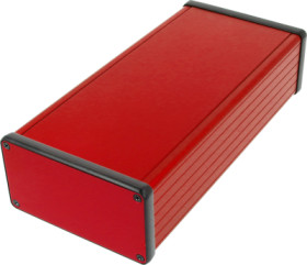 Aluminum enclosure, (L x W x H) 220 x 103 x 53 mm, red, IP54, 1455N2201RD
