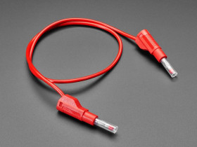 Adafruit Retractable Stacking Banana Plug Cable - Red 0.5 meter long