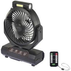 Sygonix SY-5996204 camping fan black with Light USB-C Remote control