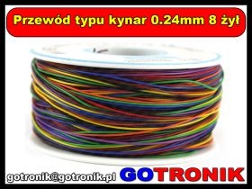 Przewód typu kynar 0.24mm 8 żył 104m (rolka)