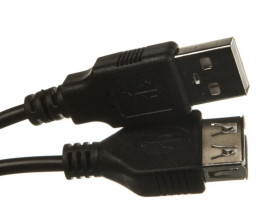 Kabel przedłużający USB 2.0 Typ USB A/USB A, M/Ż czarny 1,8m AK-300200-018-S