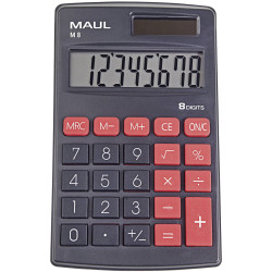 Maul 7261090 Pocket Calculator Black 8 Digit Display Battery Solar Powered