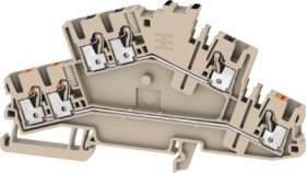 Multi level terminal block, push-in connection, 0.14-4.0 mm², 6 pole, 22 A, 8 kV, dark beige, 2766890000