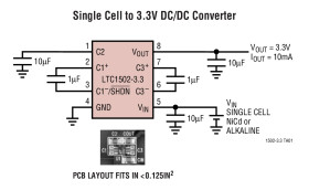 Single Cell to 3.3V Regulated Charge Pump DC/DC Converter