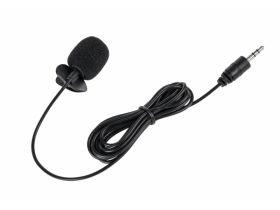 Mikrofon z klipem na kablu jack 3,5mm 2m
