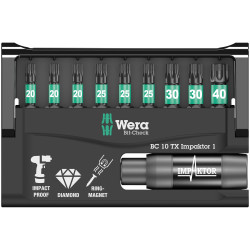 Wera 05057688001 8767-9 Impaktor Bit-Check, 10-Piece Set