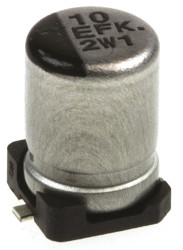 Kondensator 10μF 25V dc SMD Panasonic roztaw: 1mm 4 (Dia.) x 5.8mm