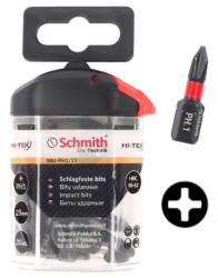 Bity udarowe PH1 25mm 20szt zestaw BIT krzyżowy / philips - Schmith