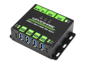 Waveshare Industrial grade USB HUB, Extending 4x USB 3.2 Ports, Switchable dual hosts, Multi Protections