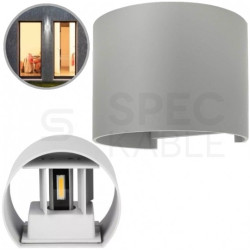 Lampa elewacyjna, kinkiet walec LED 6W 660lm 3000K IP65 szary barwa WW biała ciepła V-TAC VT-756-G