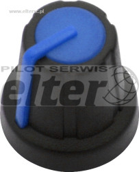 Gałka pot. frez. czarna/nieb. oś 6mm dł. 17,5mm