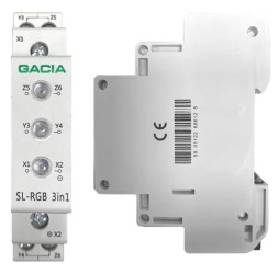 Lampka Kontrolna Sygnalizacyjna Modułowa Trzykolorowa 230V na szynę Gacia