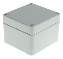 Obudowa Aluminium szerokość zew. 77 mm długość zew. 82 mm wys. zew. 57 mm Fibox IP68 Szary