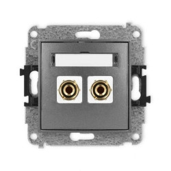 ICON Mechanizm gniazda głośnikowego pojedynczego (banan - czerwony i czarny, pozłacany, 4 mm2, do lutowania) grafitowy 11IGG-3