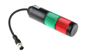 Wieża sygnalizacyjna Werma 2 -elementowy akustyczny Bez komponentu sygnalizatora dźwiękowego LED Czerwony/zielony 24 V