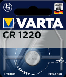 Lithium-button cell, CR1220, 3 V, 35 mAh, 06220 101 401