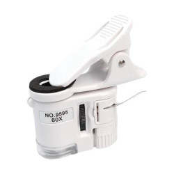 Lupa mikroskop do telefonu z klipsem - 9595W - 60x zoom - Diody LED UV