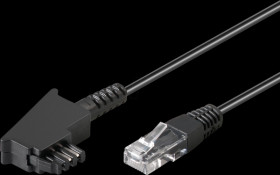 71811 DSL / VDSL telephone cable, TAE-F plug > RJ45 plug, black, 0.