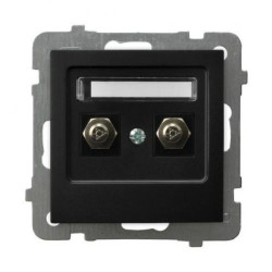 AS Gniazdo ekwipotencjalne podwójne czarny metalik GPE-2G/m/33