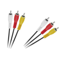 KABEL PRZEWÓD POŁĄCZENIOWY A/V 3x RCA - 3x RCA / Chinch / 1,8m