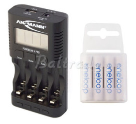 ładowarka Powerline 4 PRO + 4 x R03/AAA Eneloop UTGB 800 (box)