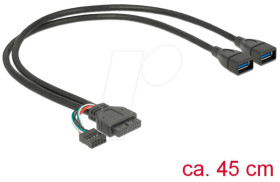 83829 USB 3.0 Pinh.Bu>2x USB 3.0-A Bu+USB 2.0 Pinh.