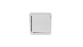 Smart Łącznik Podwójny N/T 10A, 250V, Świecznikowy Ip44 Biały 00060278
