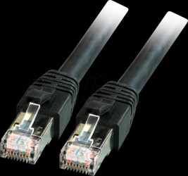 K5528SW.0,5 RJ45 patch cable S/FTP, Cat. 8.1, BC, LSZH, 0.5 m, black