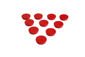 Magnes do tablic białych, Czerwony, kolory w zestawie: Czarny, Niebieski, Zielony, Pomarańczowy, Czerwony, Biały,