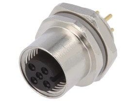 Gniazdo M12 4-pin żeńskie kod A-DeviceNet CANopen THT IP67 T4143012041-000
