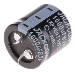 Kondensator 1000μF 63V dc Zatrzaskowy RS PRO roztaw: 10mm 25 (Dia.) x 25mm