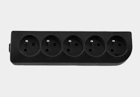 Gniazdo z uziemieniem 5x GN-50-2 czarne