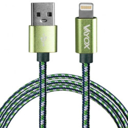 Kabel USB - lightning zielony 1,5m VA0147 Vayox