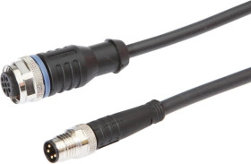 VK060F65, kabel połączeniowy, 0,6 m, żeński M12 (gniazdo) 4-stykowy prosty, męski M8 (złącze) 4-stykowy prosty