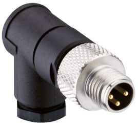 RSMCW 3, M8, 3 styki, złącze męskie (wtyk) kątowe, dławik dla kabli 3.5-5mm, przyłącze lutowane, Lumberg, 69544, RSMCW3, ZM8M3