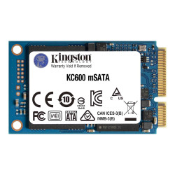 Dysk SSD KC600, 256 GB, SATA wersja 3.0 (6 Gb/s), wewnętrzny Nie, Kingston 3D TLC