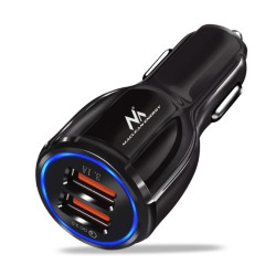 MCE478 B 2-gniazdowa ładowarka USB 1zapalniczka samochodowa Quick Charge 3.0