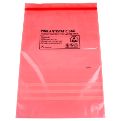 Antistat 003-0021 Pink ESD Ziplock Bag 300 Gauge 10x14&quot; 254 x355mm PK 100