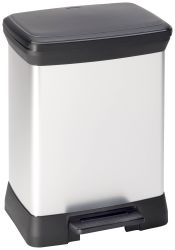 Curver DECO Bin 240638 Kosz na śmieci 30 l (S x W x G) 390 x 510 x 290 mm srebrny, czarny 1 szt.