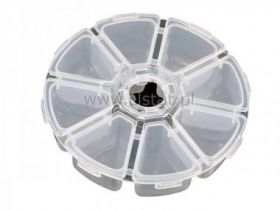 Pudełko organizer 8 przegródek fi=10,5 cm okrągłe