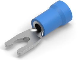 Insulated forked cable lug, 1.25-2.0 mm², AWG 16 to 14, M3.5, blue, 52955