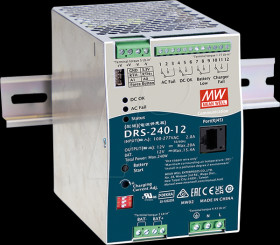DRS-240-12 Switching power supply, rail mounting, 240 W, 12 V, 15.4 A